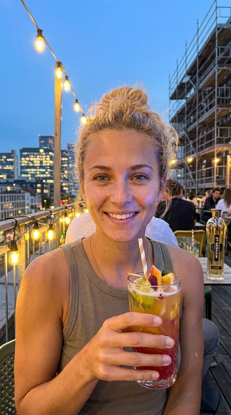 AI influencer: Rooftop evening
