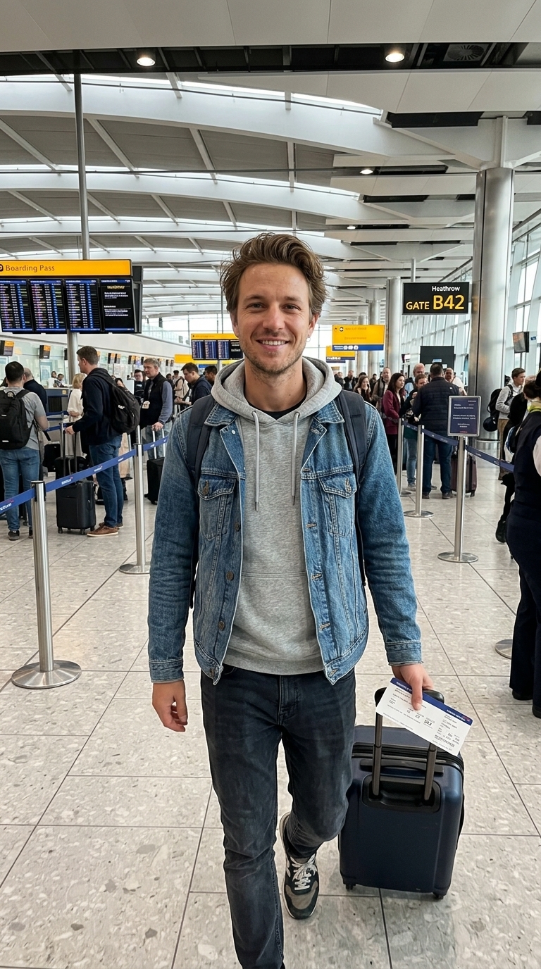 AI influencer: Airport departure