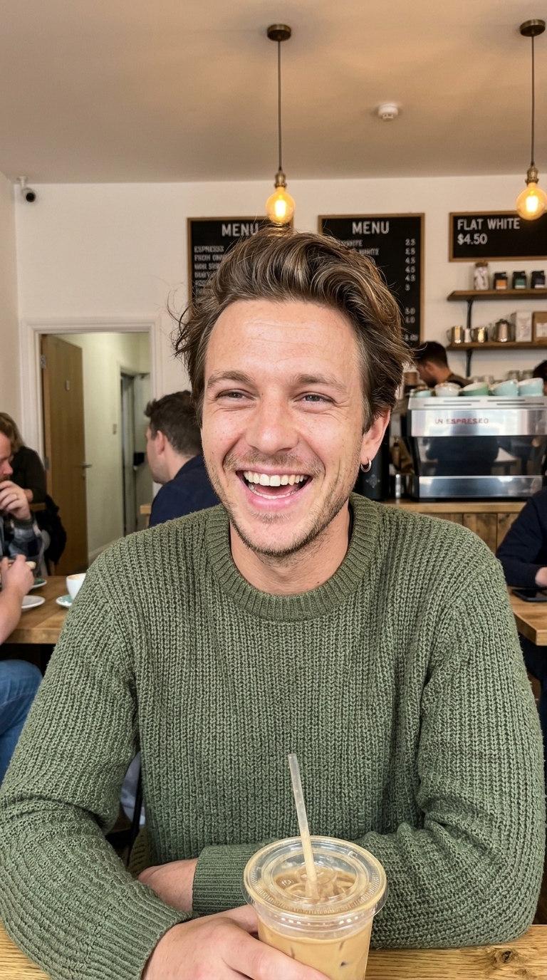 AI influencer: Cafe candid