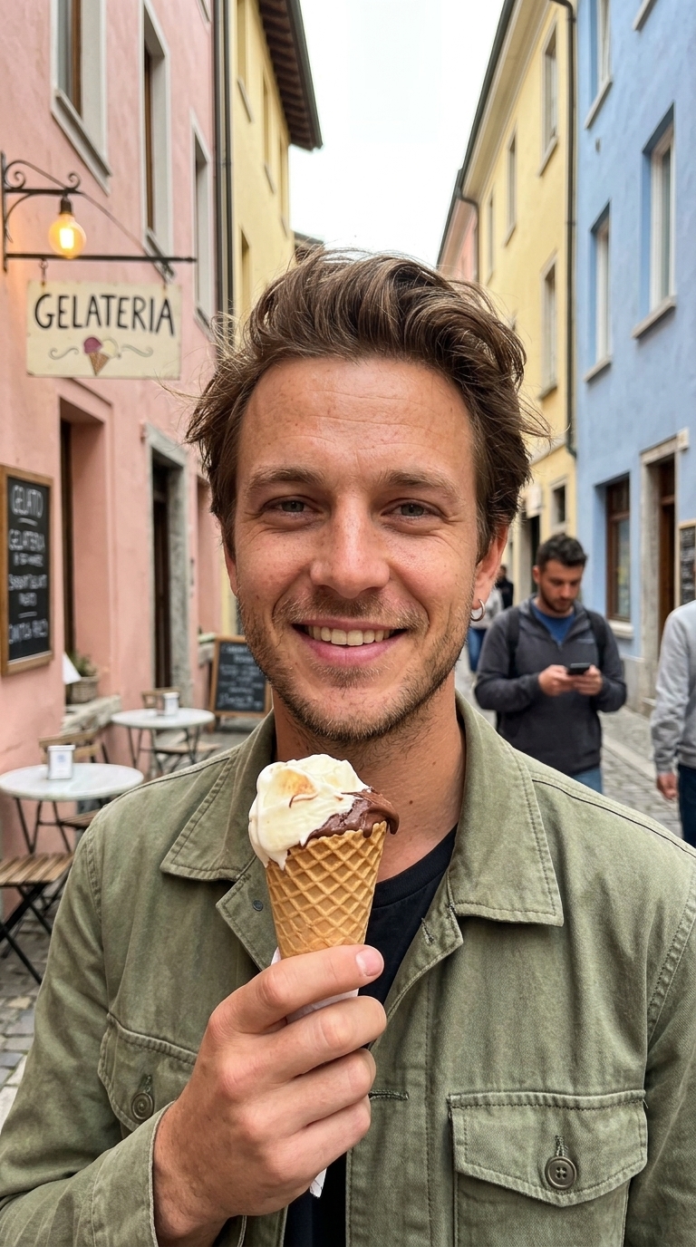 AI influencer: European old town