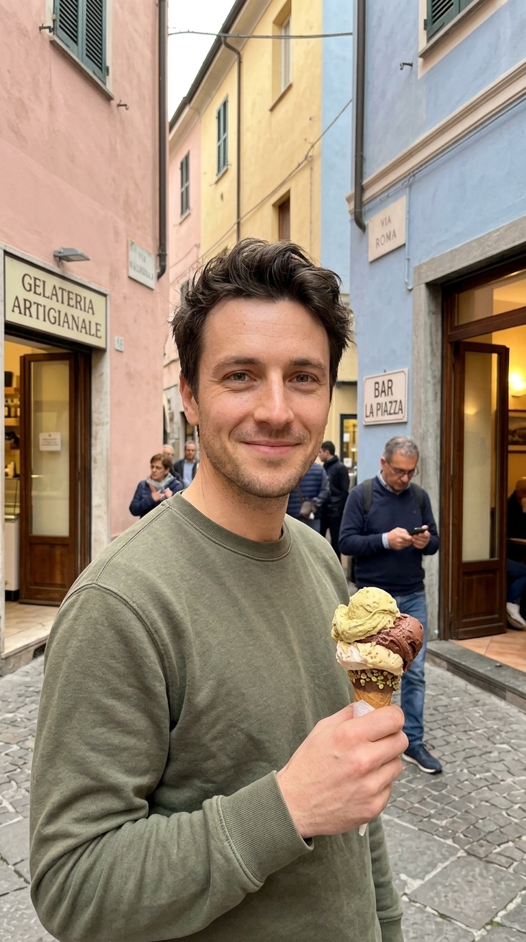 same locked face: European old town