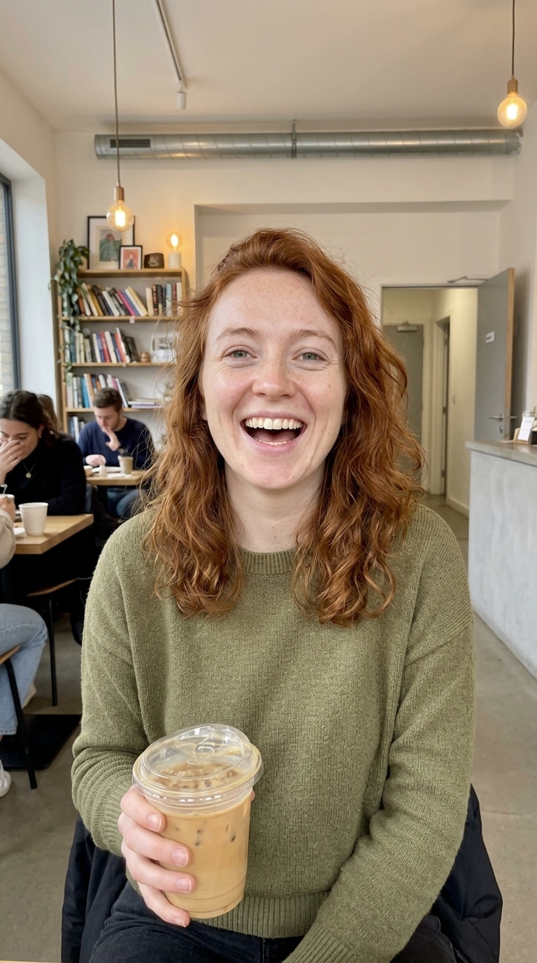 AI influencer: Cafe candid