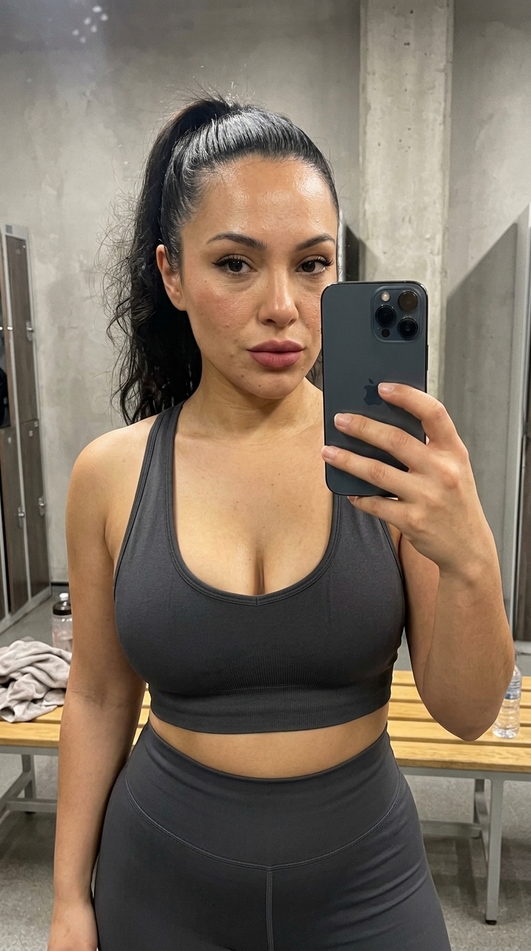 AI creator for fan platforms: Gym mirror, same locked face