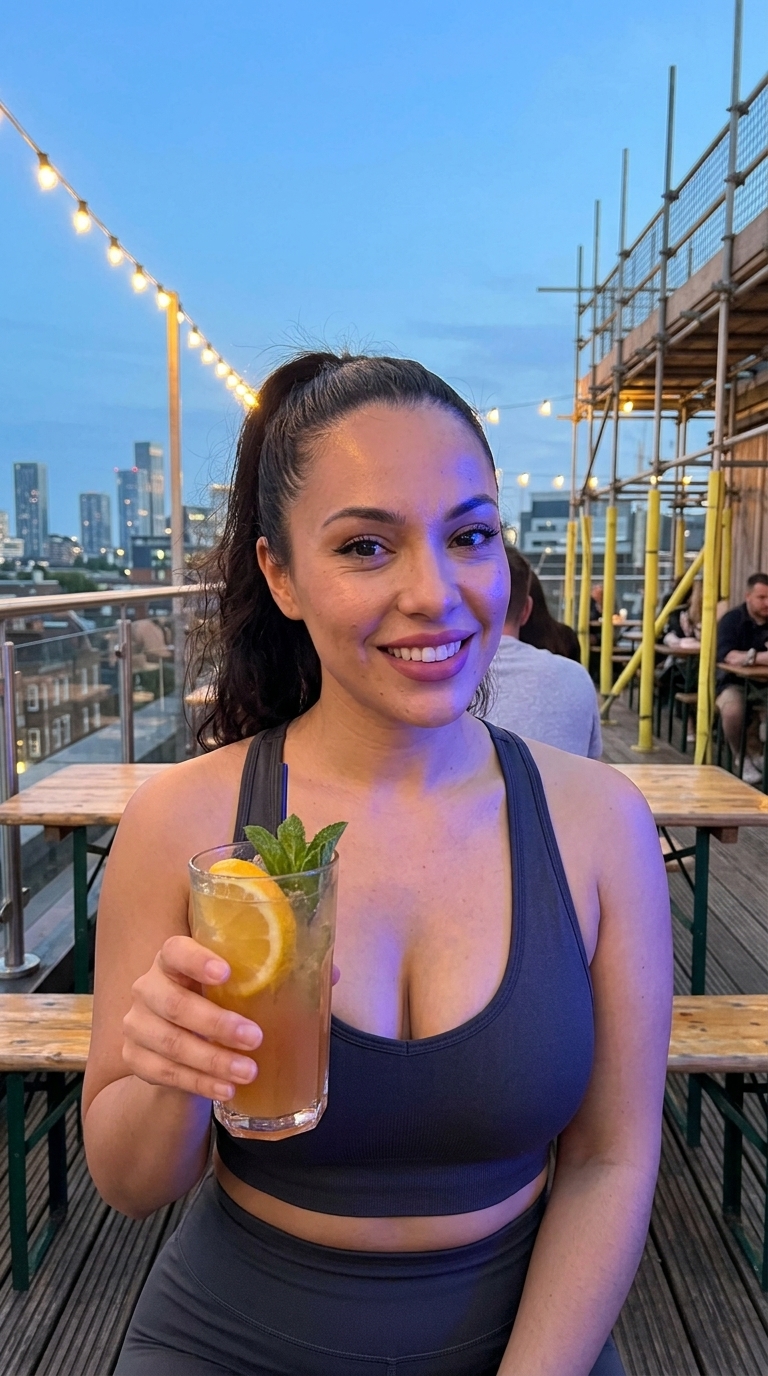 AI creator for fan platforms: Rooftop evening, same locked face