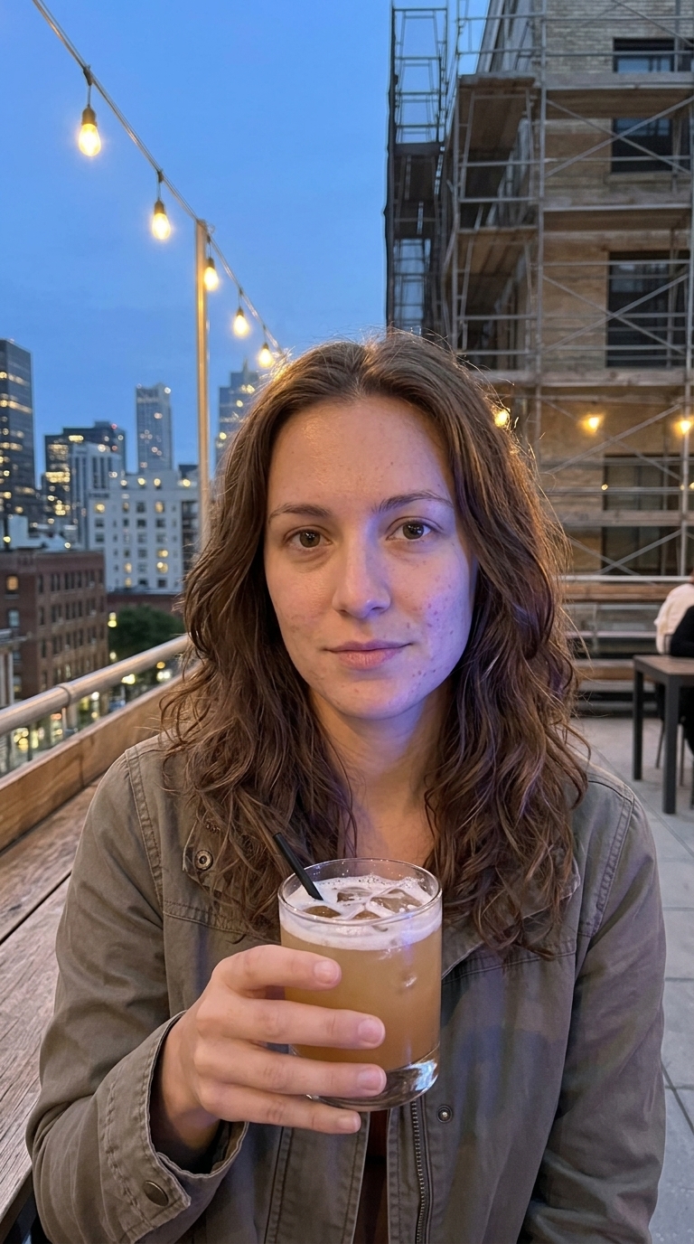 AI influencer: Rooftop evening